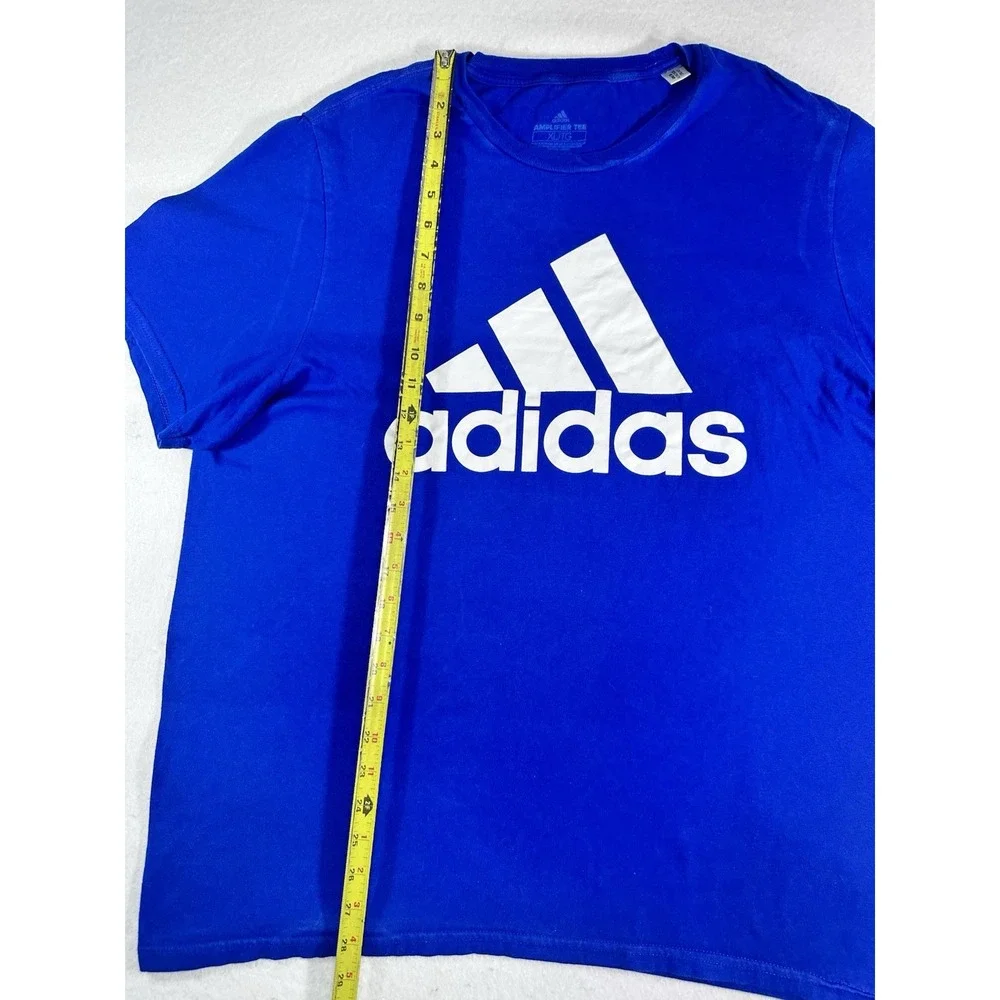 Adidas Amplifier Tee Men's XL Blue Logo Graphic Short Sleeve T-Shirt